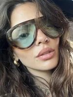 Vintage mode surdimensionné lunettes de soleil femmes marque concepteur grand cadre lunettes de soleil hommes mâle Punk lunettes nuances pour femme UV400 3