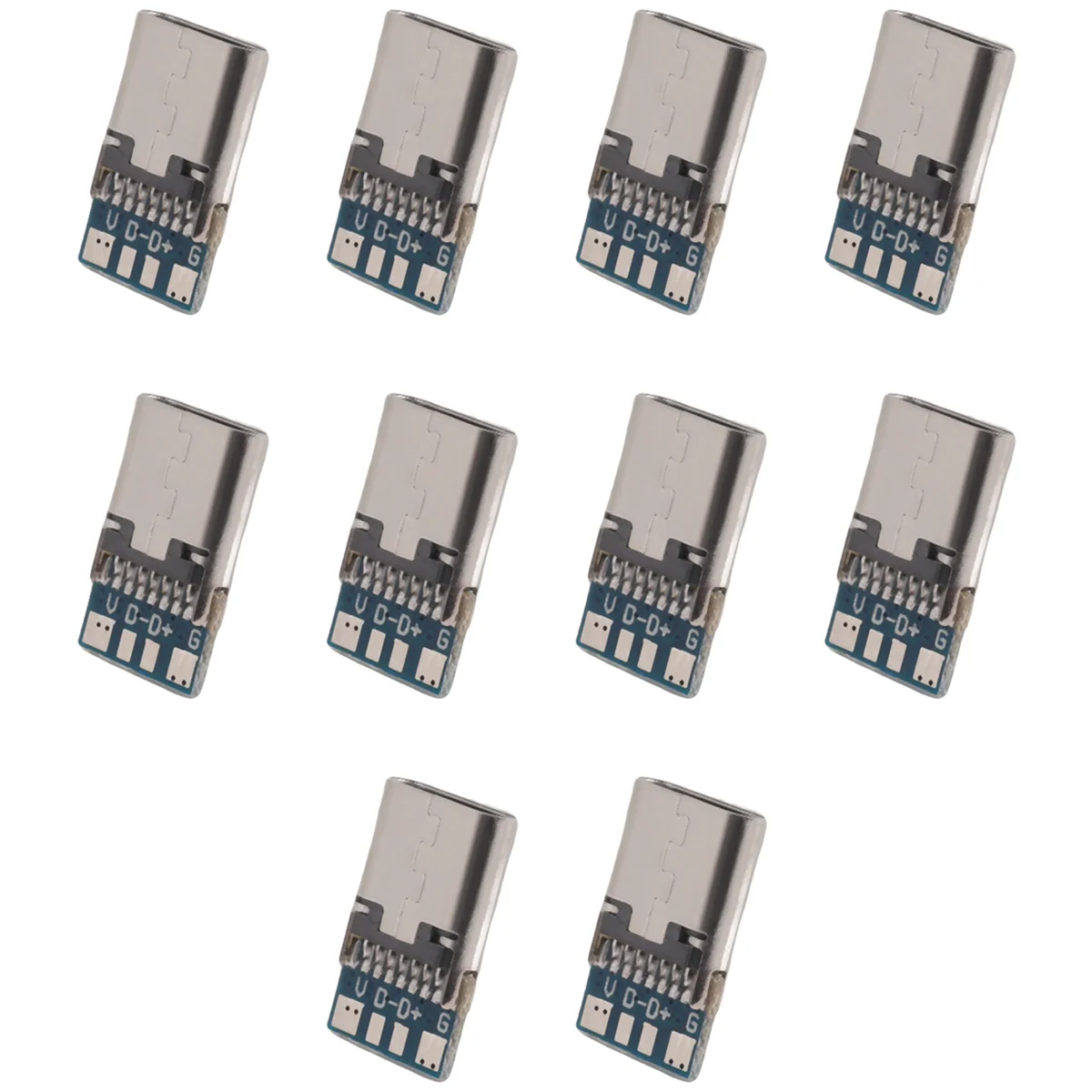 10 Pcs USB 3.1 Type C Connector 14 Pin Female Socket Receptacle Through Holes PCB 180 Vertical Shield USB-C1 4