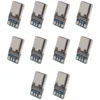 10 Pcs USB 3.1 Type C Connector 14 Pin Female Socket Receptacle Through Holes PCB 180 Vertical Shield USB-C1 4
