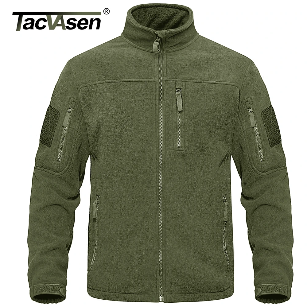 Tacvasen Full Zip Up Tactical Army Fleece Jacket Military Thermal Warm ...