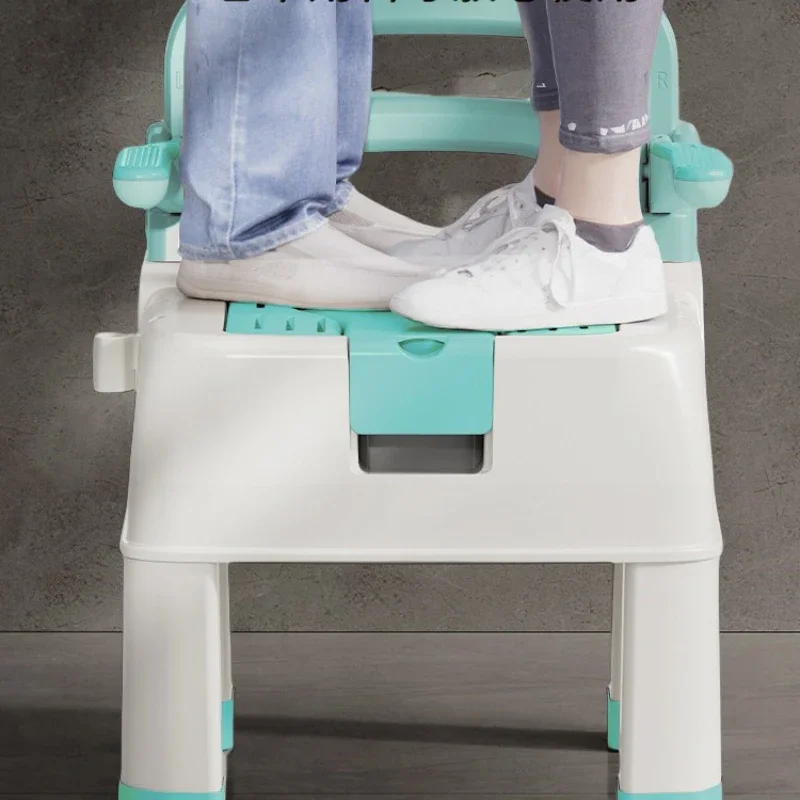 Non-Slip Shower Stool, Indoor Odor-Resistant Seat, Toilet Chair with Backrest, Armrests for Elderly Aid, Comfort Stool 3