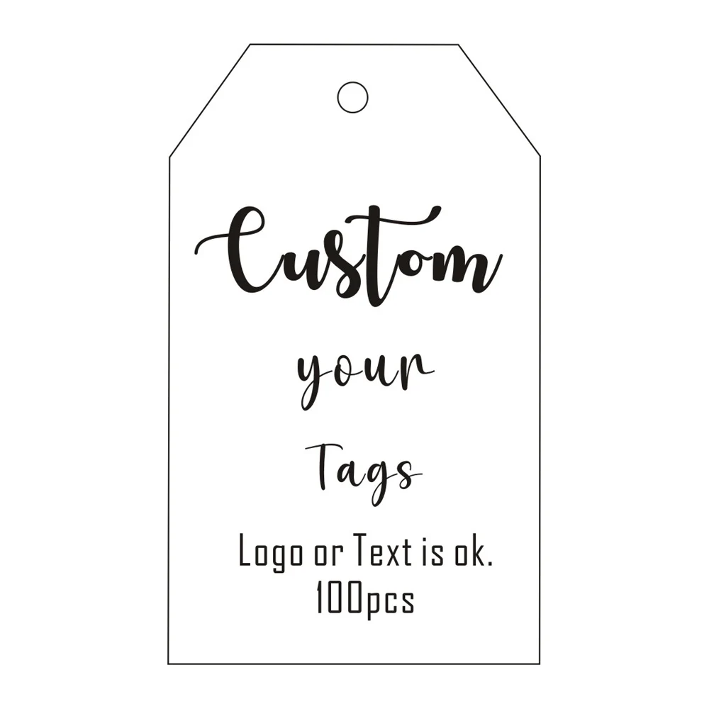 

100pcs Custom HANG Tags with Custom Colors and Fonts - Printed Favor Tags for Wedding, Personalized Wedding Thank You Gift Tags