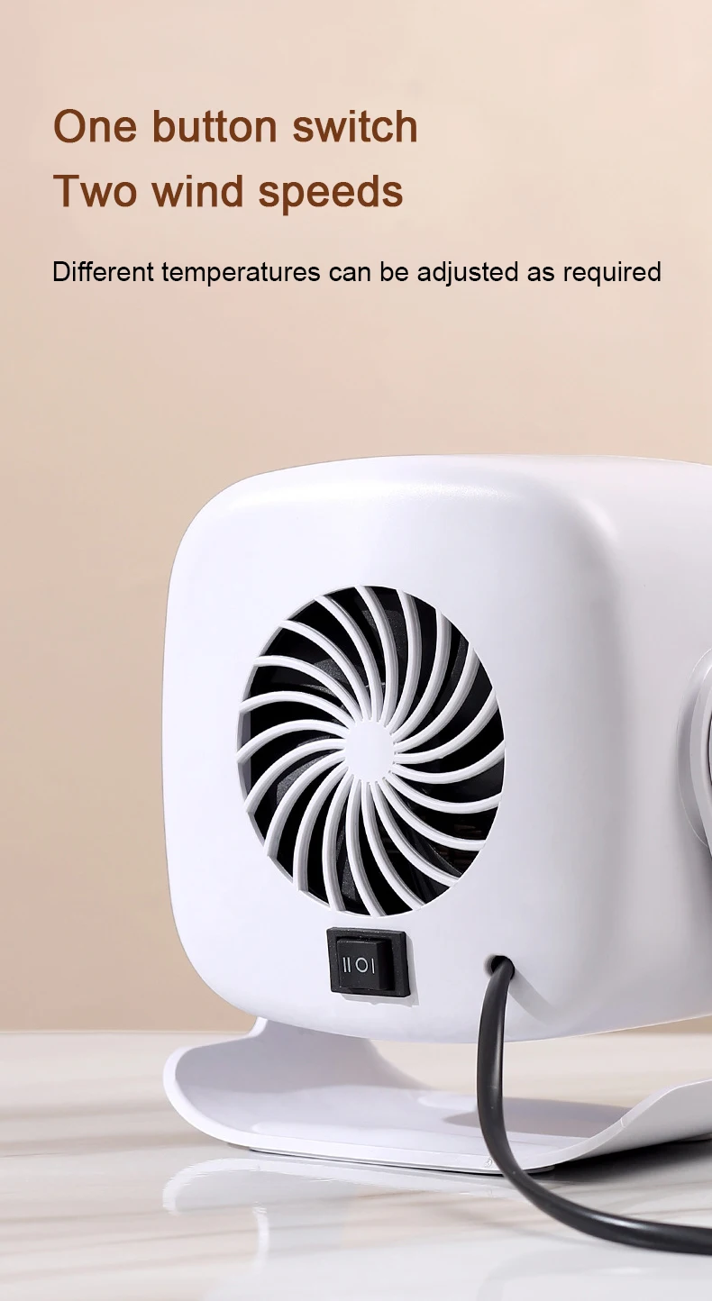 DMWD Electric Heater Mini Portable Desktop Heating Fan Adjustable Air Blower Winter Heating Warm For Home Office 110V/220V 4