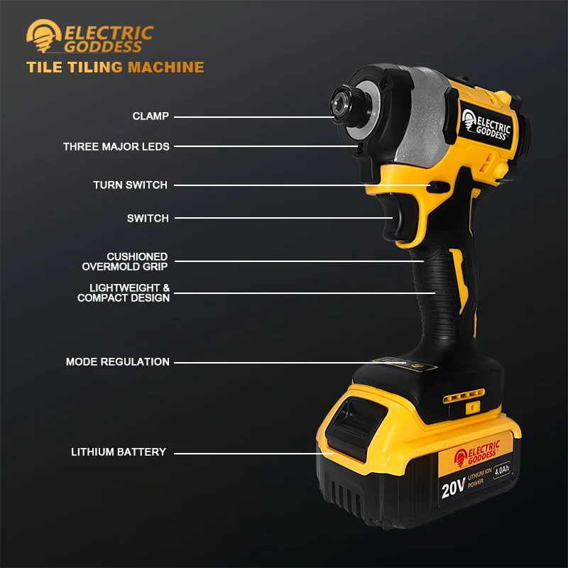 Electric Goddess DCF850 205N.m Cordless Impact Driver Tool Brushless Impact Drill Tool For 20V Dewalt Battery 2
