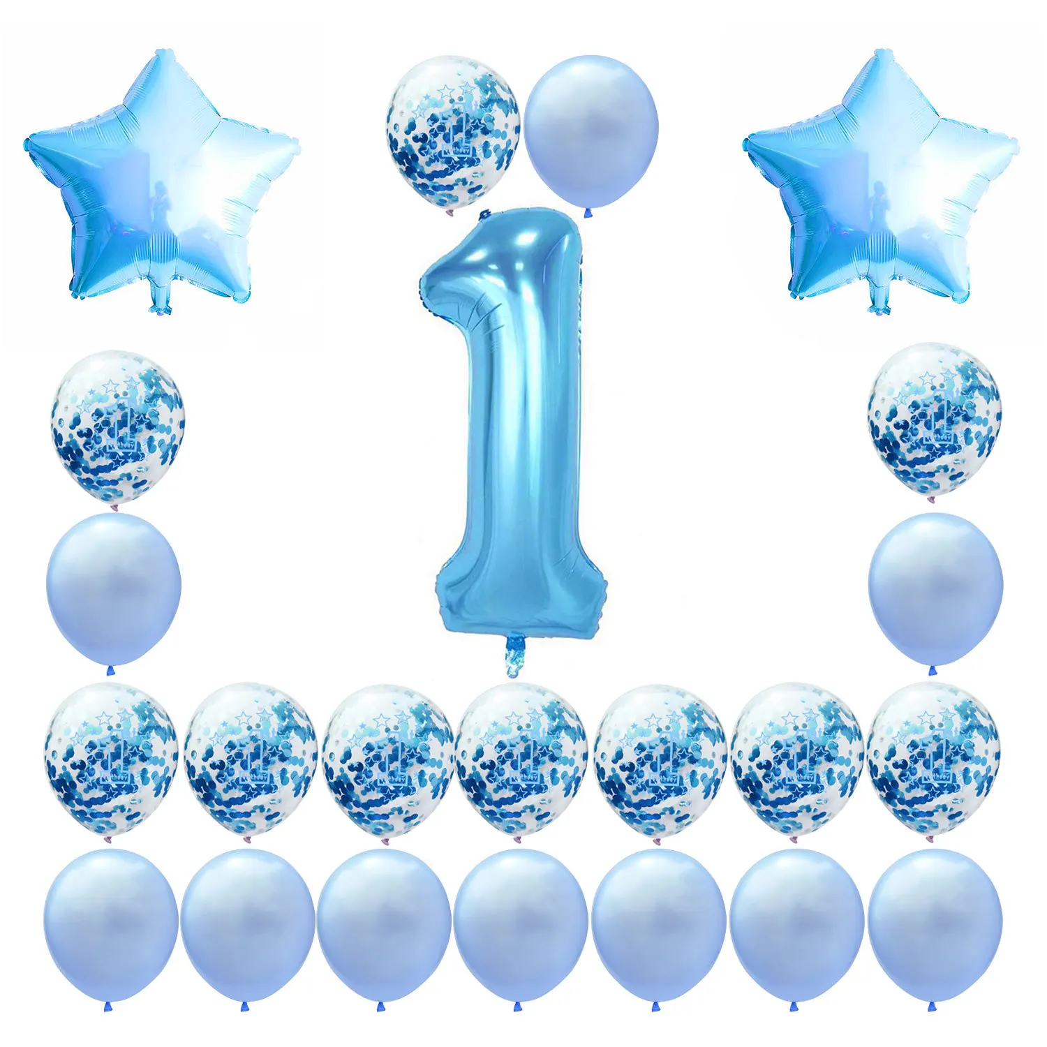 

1 Birthday Balloon Set Blue Pink Pink Paper Pensory Balloon Set Baby Birthday 1 Digital Balloon Baby Shower Decoration