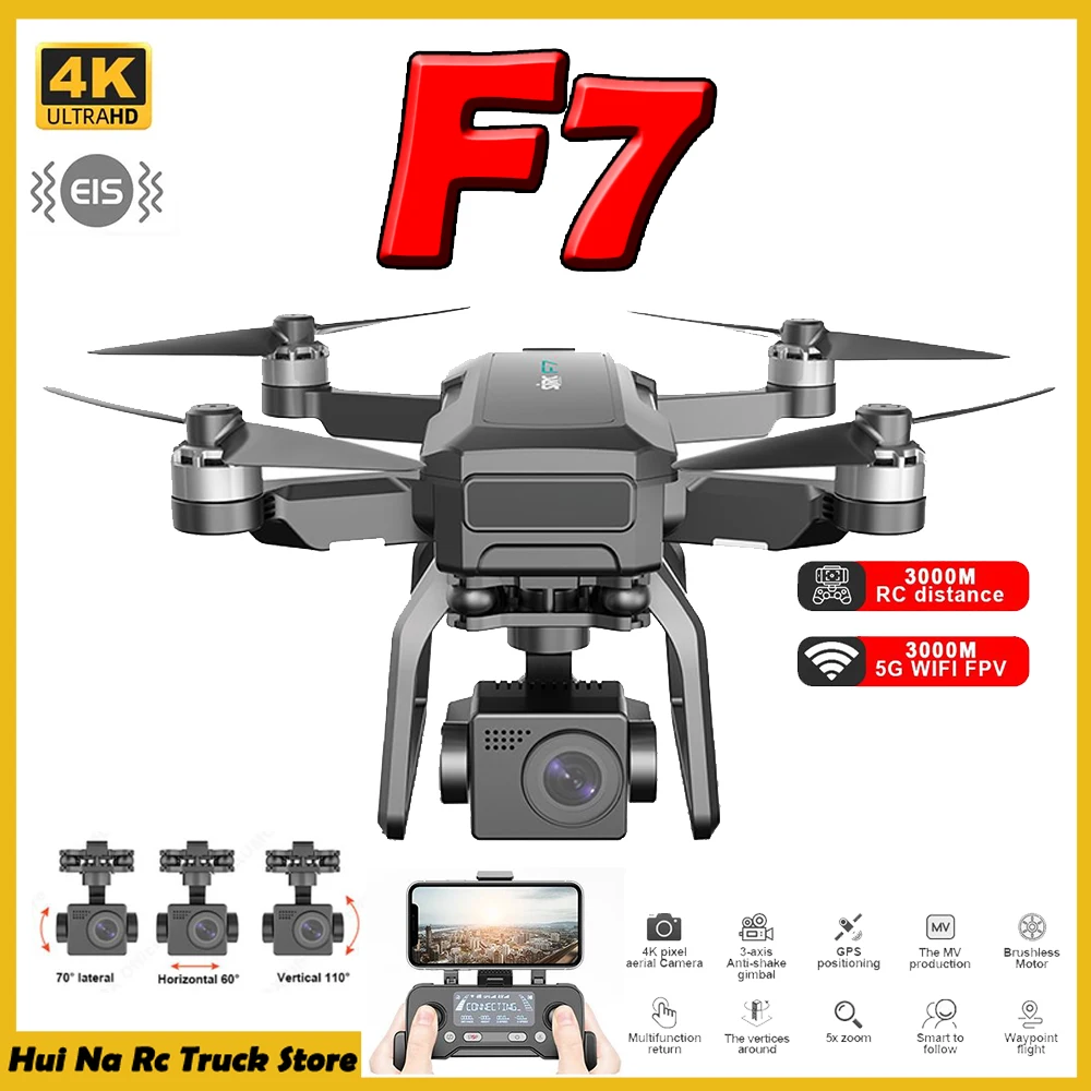 

SJRC F7 4K PRO Professional Drone Dual HD Camera 3-Axis Gimbal Brushless Quadcopter RC Foldable Dron GPS HD 5G WiFi FPV 3KM EIS