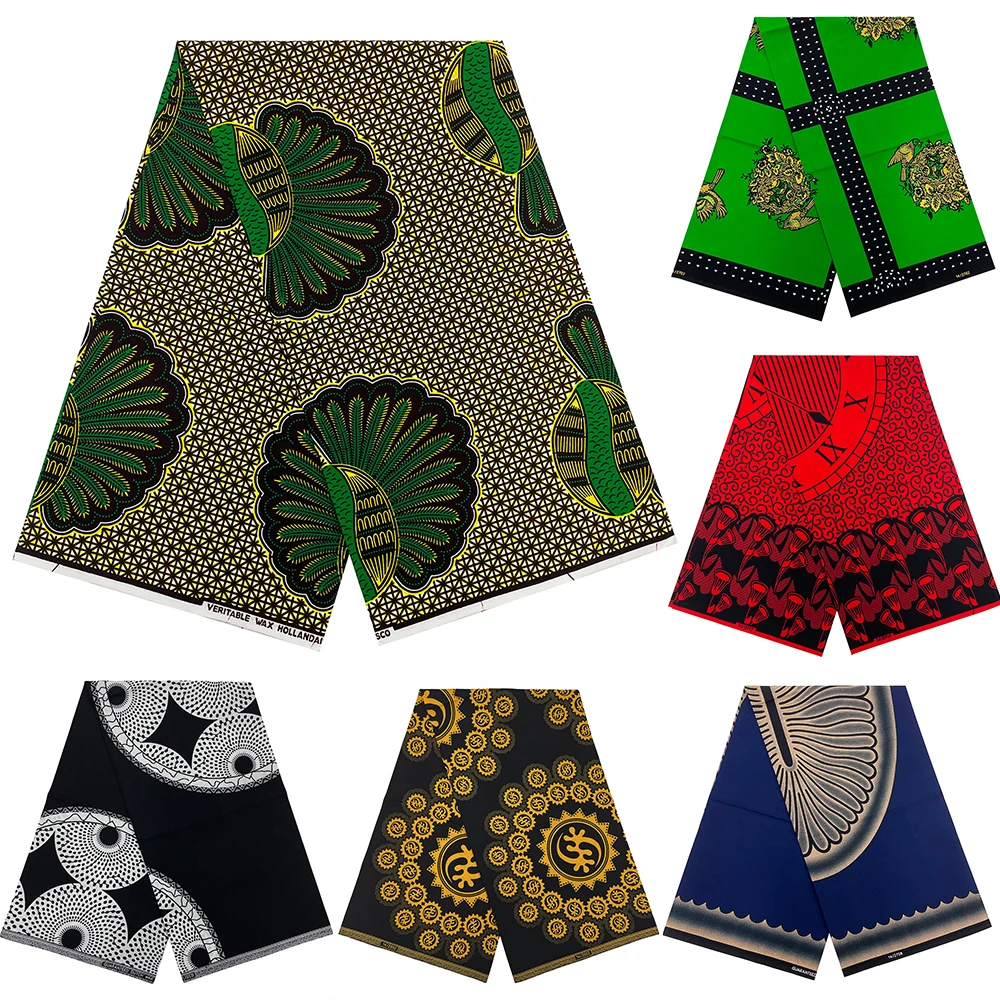 

Veritable Wax 100% Cotton African Wax Fabric Nigerian Ankara Block Prints Batik Fabric Dutch Hollandais Pagne For Sewing VL-9204