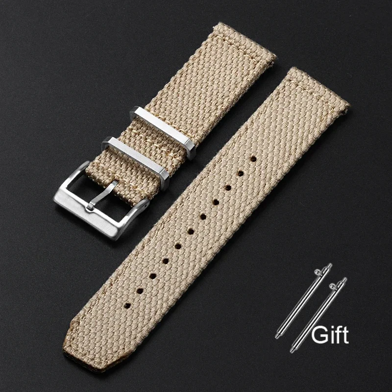 Men's Military Sports Nylon Cotton Watch Strap with Quick Release - Braid Bracelet Design