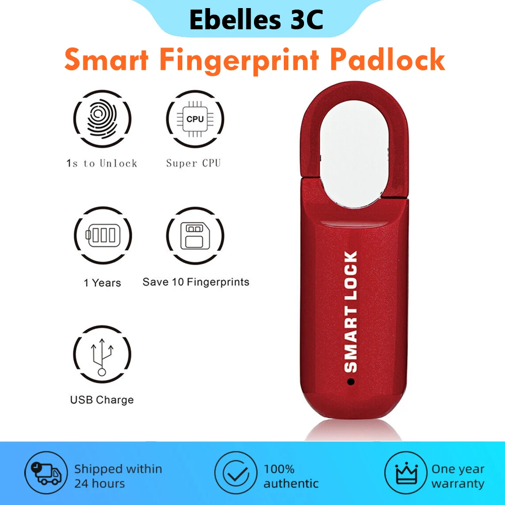 SmartHomeBiometricElectronicLockFingerprintLocksPadlockKeyless