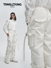 

27-46 New 2023 Men Women Clothing Double Waist Adjustable Overalls Casual Pants Trousers Performance Plus Size Singer Costumes