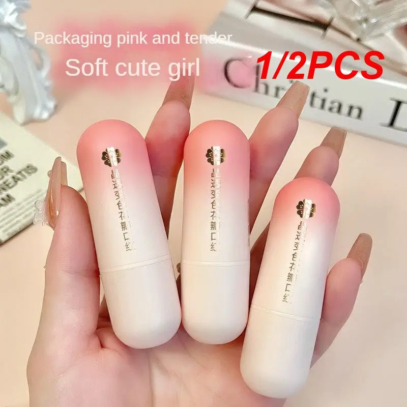 

1/2PCS High Moisturizing Anti-cracking Lip Balm To Reduce Wrinkles Smoothing Fine Lines Moisturizing Color Changing Lip Balm