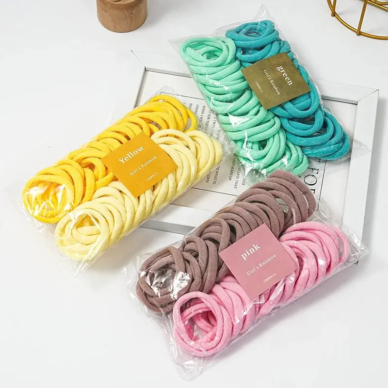 Dual Color Four Season High Elastic Seamless Hair Rope 50 Piece Set Simple and Durable Fashionable Leather Band Soft Knitt