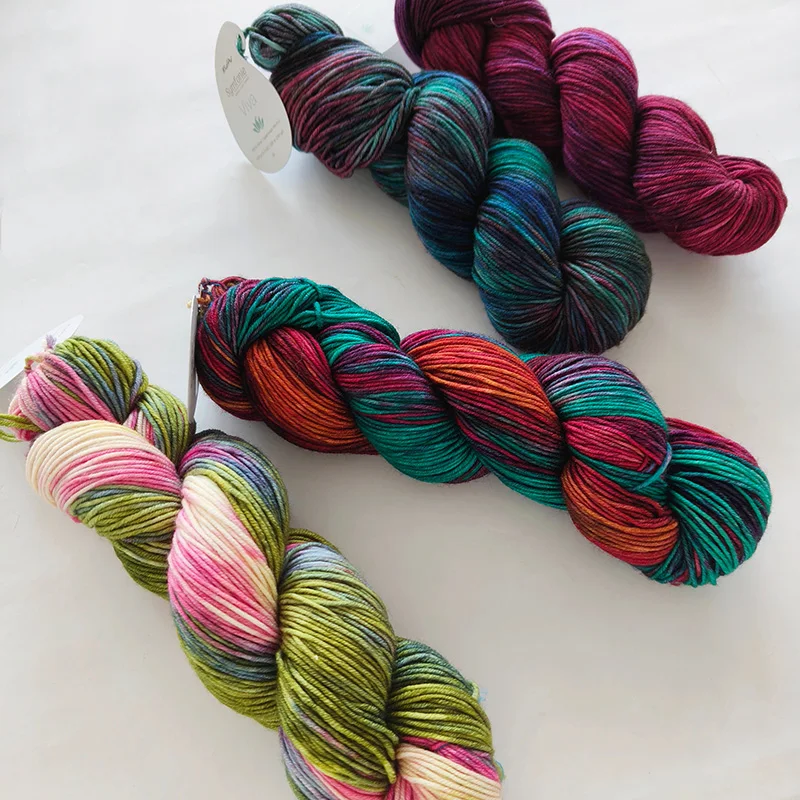 1piece 100g  Symfonie Handdyed Yarns Viva 100% Superwash Merino DK Yarns 5