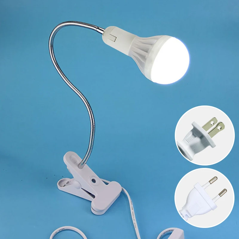 Clip Light Us Plug Reading Lamp Clip Clamp Lamp Desk Light Desk