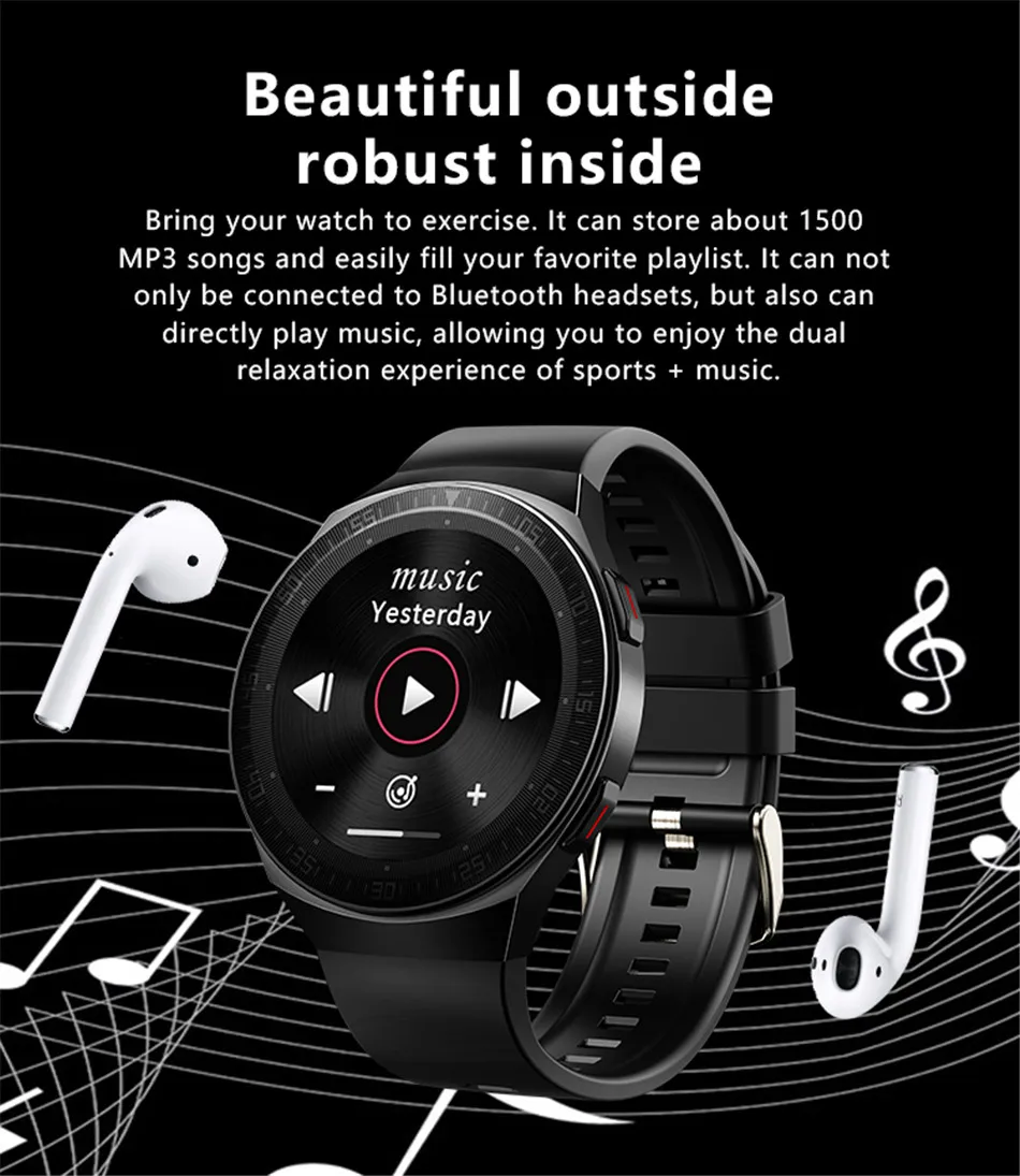 2022 New Bluetooth Call Smart Watch Men 8G ROM Full Touch Music Sport Fitness Watches IP67 Waterproof Heart Rate Smartwatch +Box