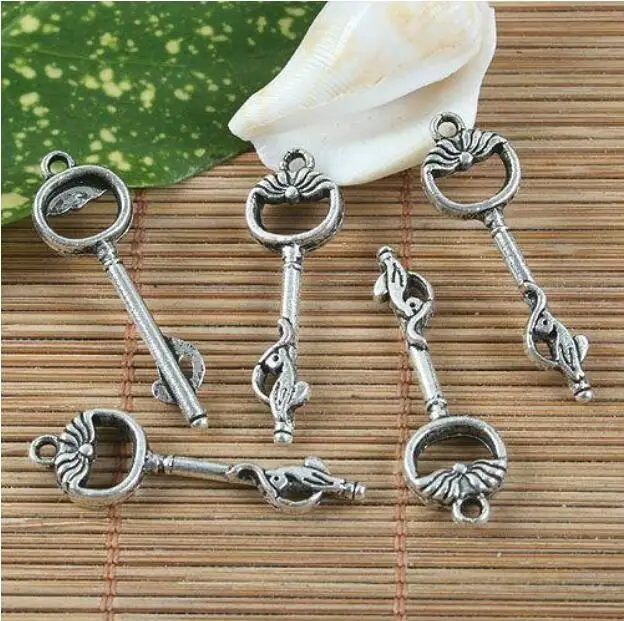 

10pcs 35*10mm Antiqued Silver Key Pendant Charm G1287