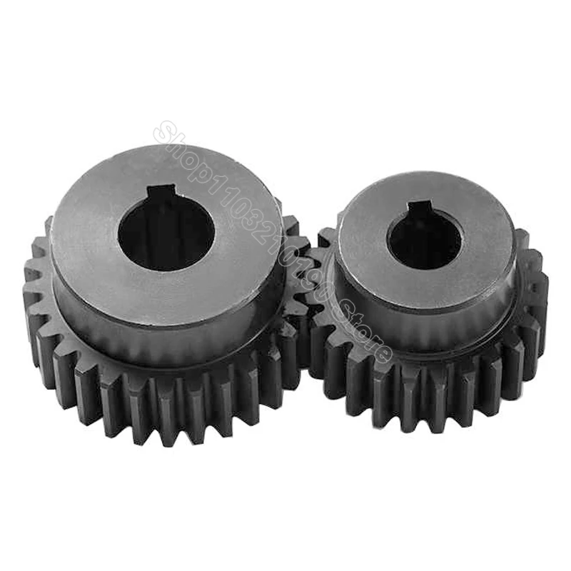 1Pc 1M 42 43 44 45 46 47 48 49 Teeth Spur Gear Pinion With Keyway Hole Model 1 Motor Gear With Step Blackened Transmission Parts