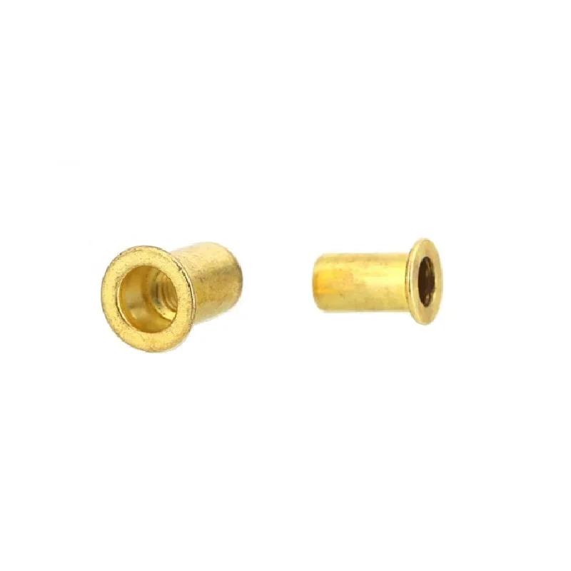 [m5m6m8] 32 copper perforated rivet nut brass flat head pull mother pull cap nut brass smooth anchor pull mother nut