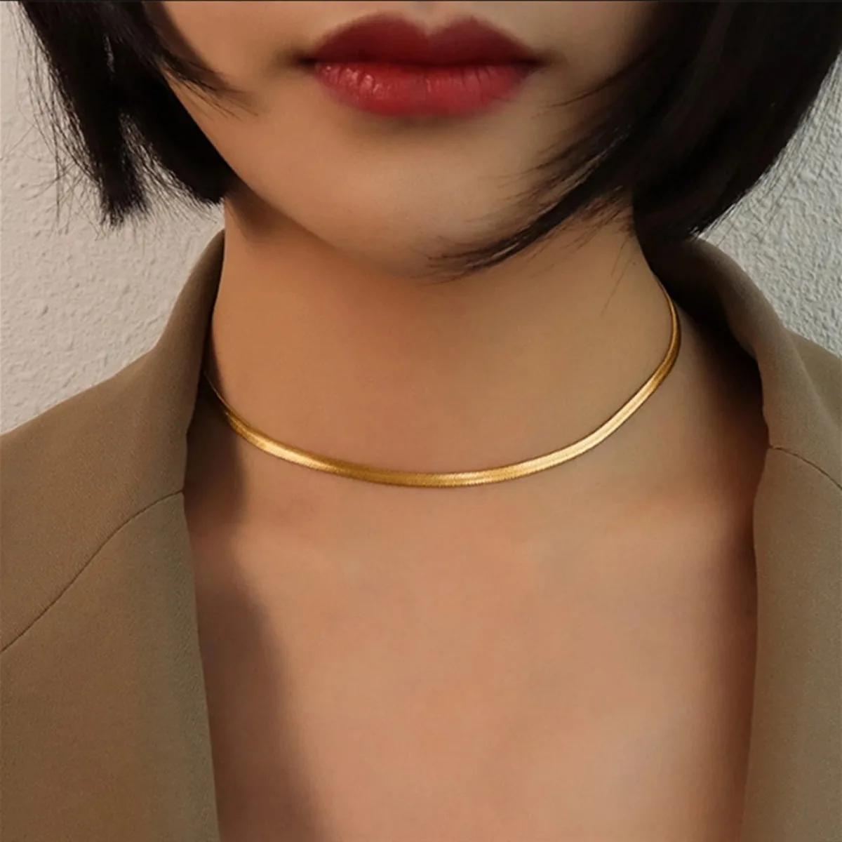 Snake Bone Chain Necklace Fashion Jewelry