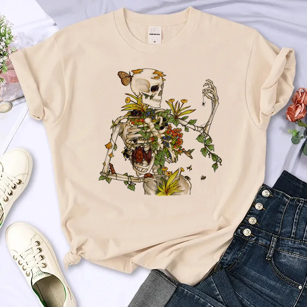 

Женский дизайнерский топ с черепом на косточках Y2K, забавная Женская аниме одежда y2k