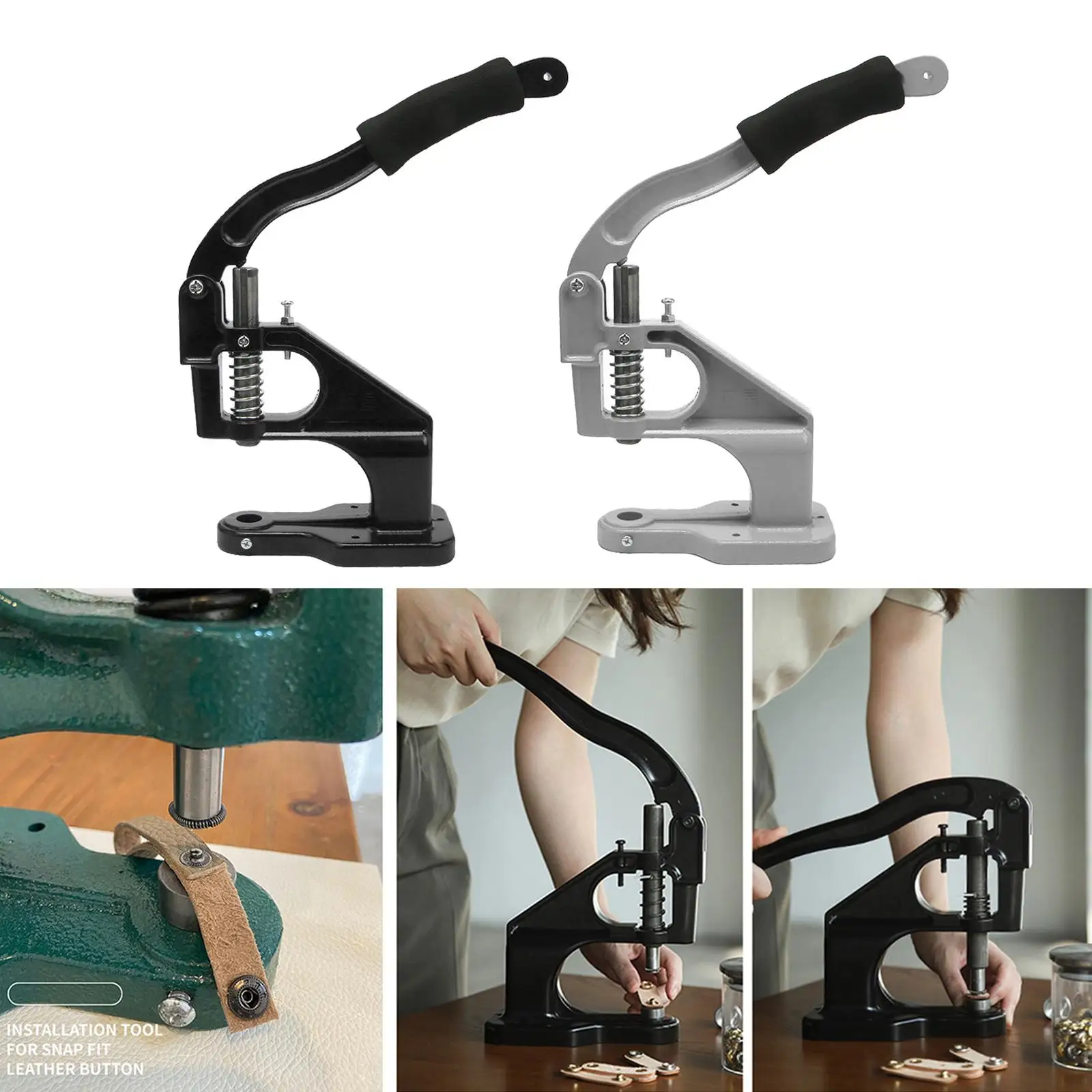Manual Hand Press Machine for Buttons, Grommets, Snap Buttons, Rivets, Eyelets, Pearl Rivets, Fabric Covered Buttons