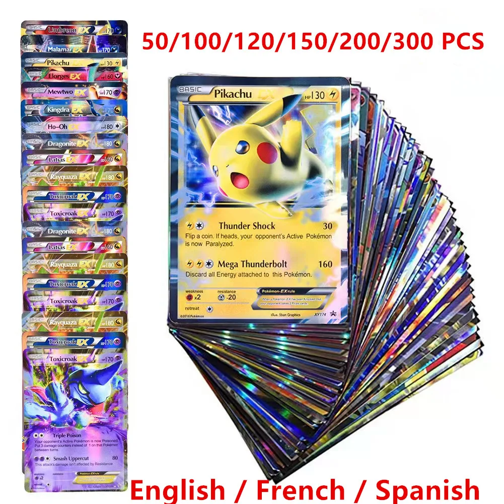 50-300Pcs Pokemon 300 V MAX 300 GX Children Battle English French Spanish Version Game Tag Team Shining Vmax Pokemon Cards 1 50-300Pcs Pokemon 300 V MAX 300 GX Children Battle English French Spanish Version Game Tag Team Shining Vmax Pokemon Cards 1