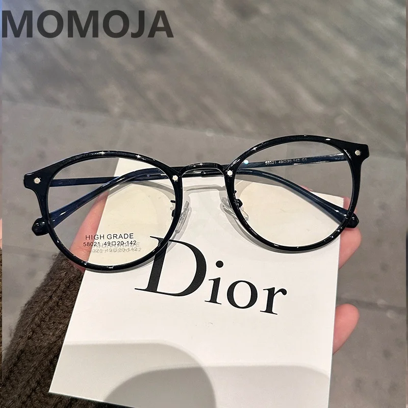 Eyeglasses Frames Retro Round Frame Gold Glue Titanium Women's Men's