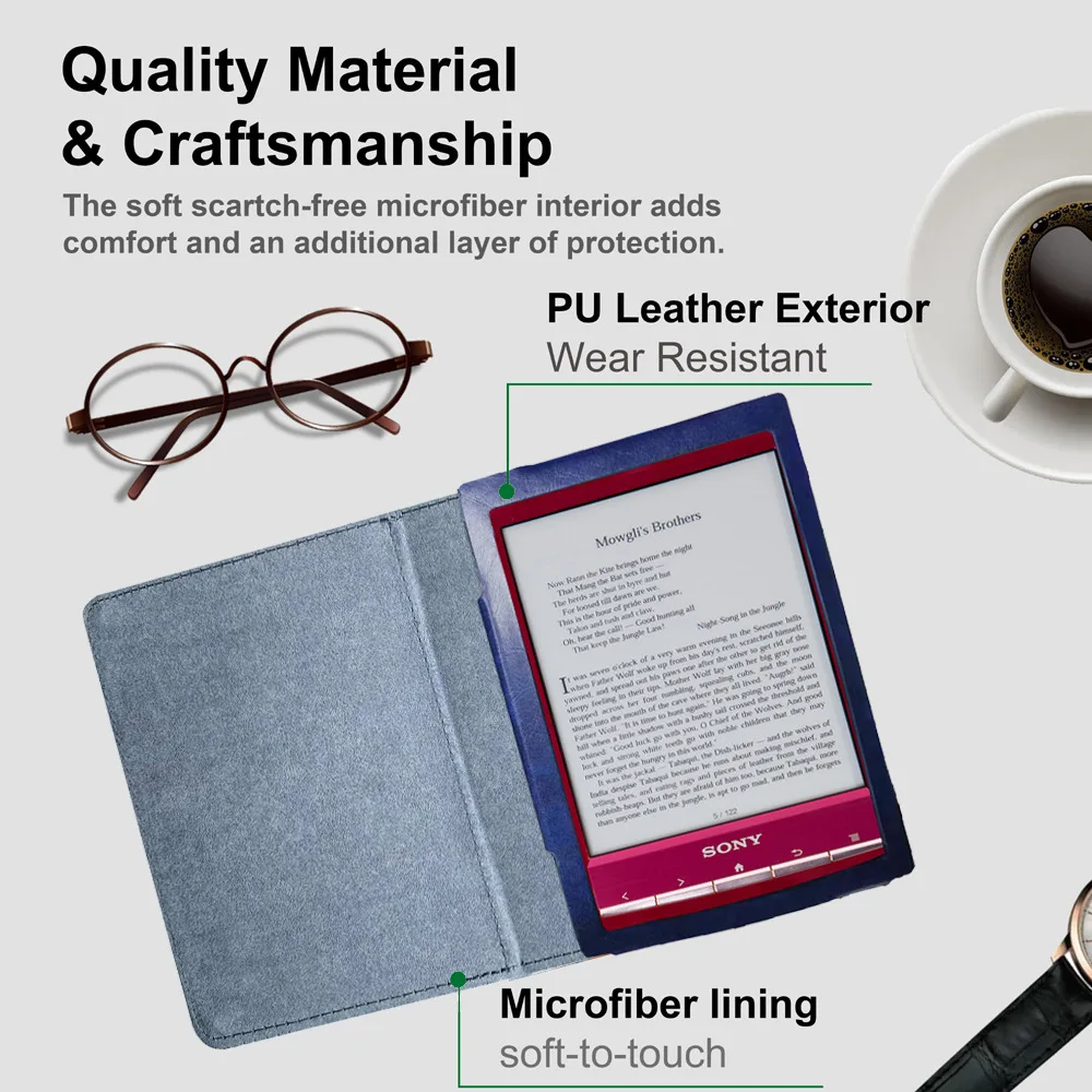 6-Inch E-Book Premium Protective Flip Cover with Magnetic Closure