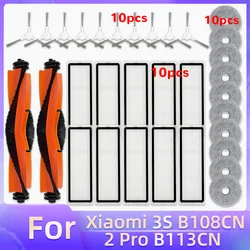 Replacement Parts For Xiaomi 3S B108CN, 2 Pro B113CN Vacuum Robot Cleaner Main Side Brush HEPA Filter Mop Rag Spare Accessories