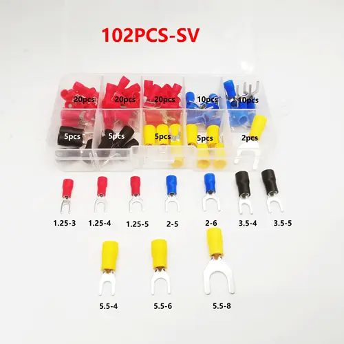 Insulated Cable Connector Electrical Wire Crimp Spade Butt Ring Fork Set Ring Electric Crimp lugs Rolled Terminals Assorted Kit - Image 9