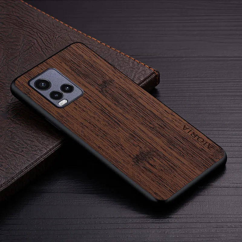 Luxury Bamboo Wood Pattern Leather Phone Case Cover