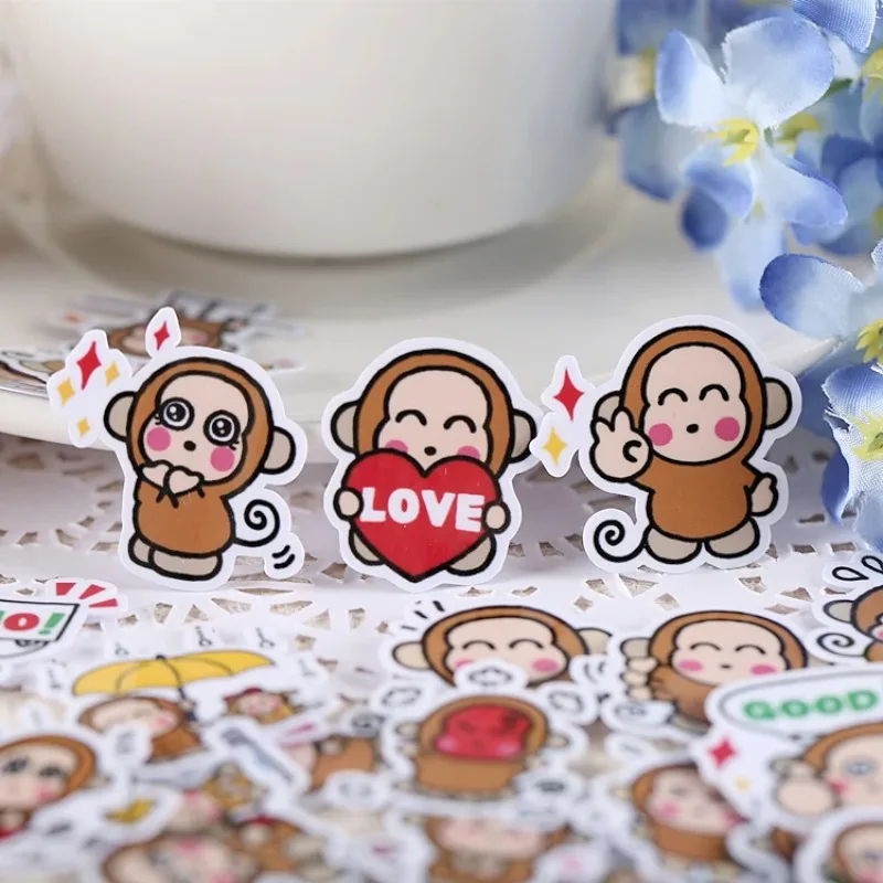 40 Stück kreative Kawaii selbstgemachte Amnesty Monkey Aufkleber/schöne Aufkleber/dekorative Aufkleber/DIY Handwerk Fotoalbum