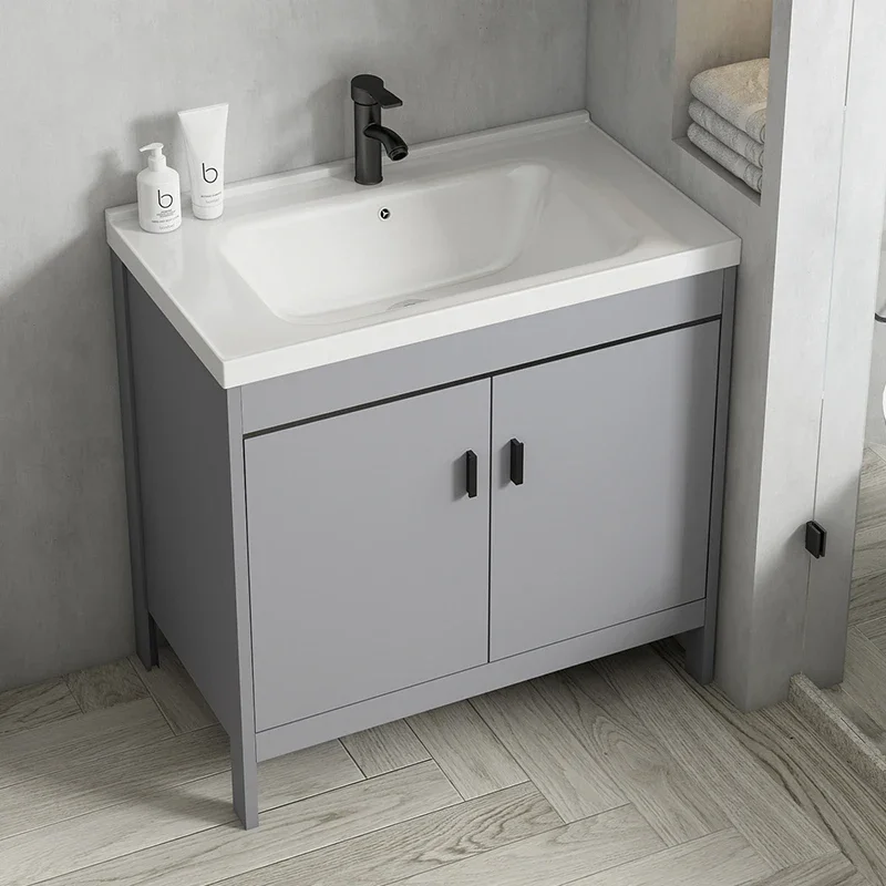 

Space aluminum floor standing wash basin toilet washbasin balcony washbasin cabinet combination washbasin ceramics