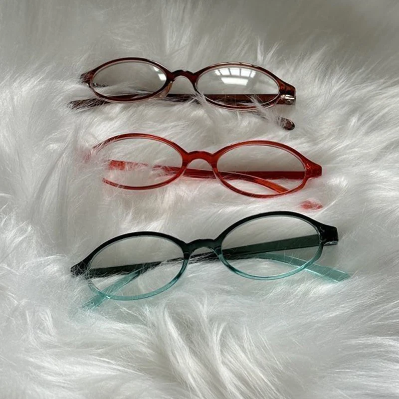 Vintage Y2K Oval Blue Light Blocking Decorative Glasses