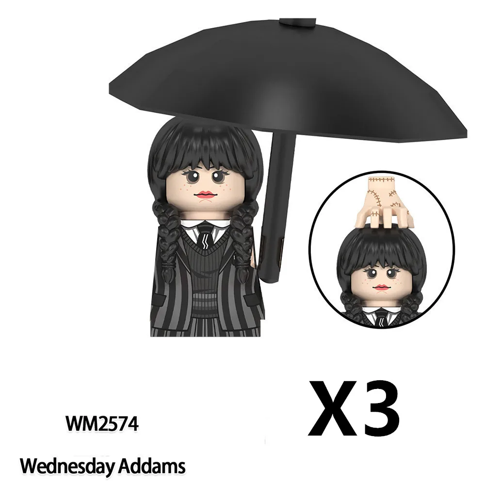 KF1897 WM2575 Wednesday Addams Movies Anime WM Blocks Bricks Mini Action Toy Figures Kids Educational Assemble Toys Dolls Gifts 4