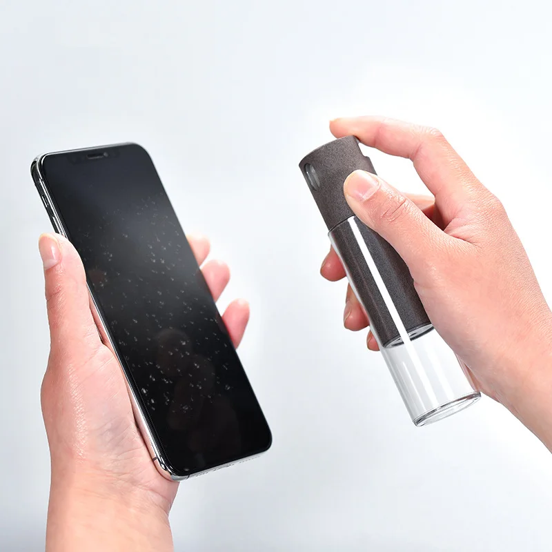 2 In 1 detergente per schermo del telefono Spray per la rimozione della polvere dello schermo del Computer Set di panni In microfibra artefatto per la pulizia senza liquido detergente