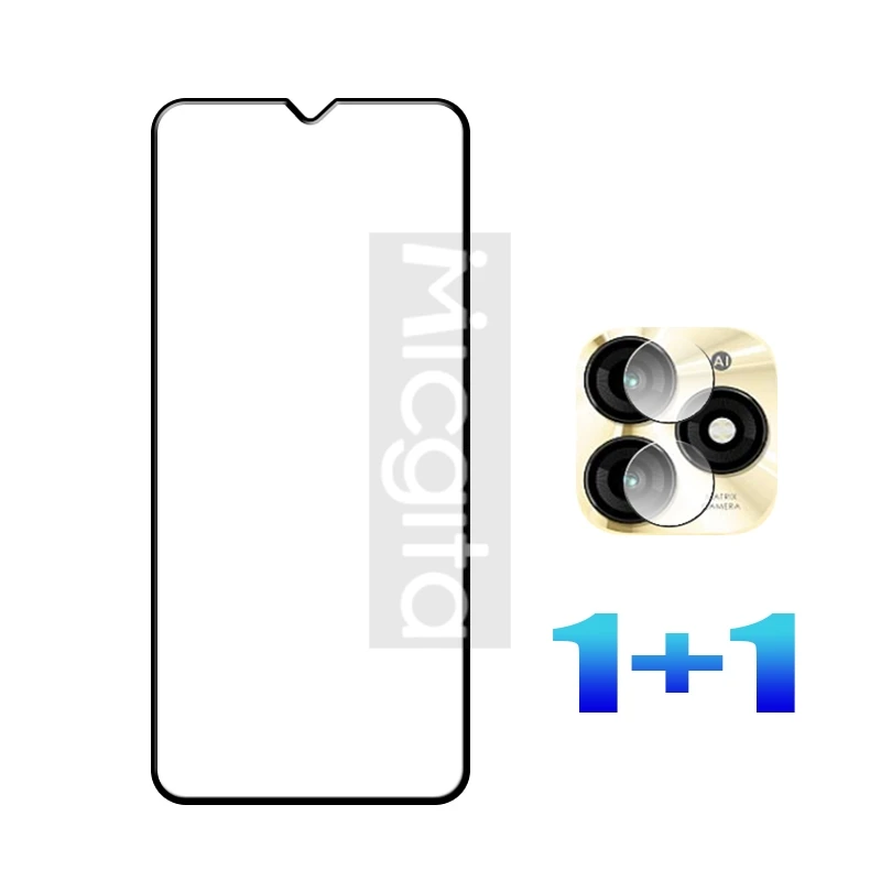 Premium Full Glue Screen Protector with Anti-Scratch Glass & Soft Fiber Lens Film