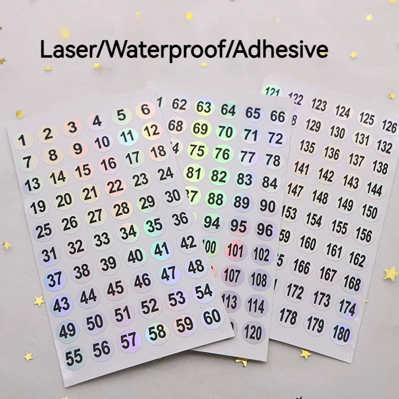 Number Sticker Laser Label For Nail Polish Color Gel Varnish 1-60/1-120/1-180 Marking Numbering Digital Label Manicure Tools