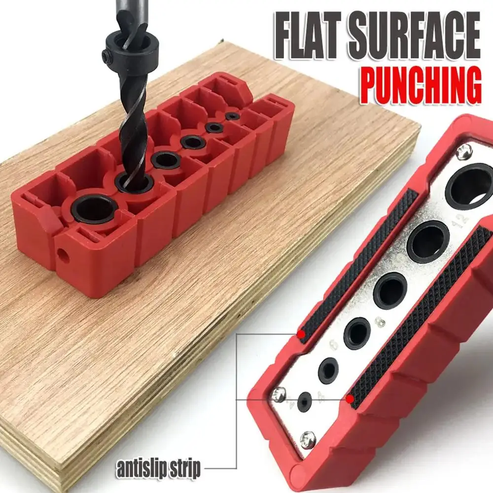 

6-in-1 Pocket Punch Locator Self-Centering Vertical Locator Puncher Hole Guide Drilling Woodworking Hole Woodworking Punch H2J2