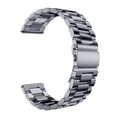 Elegant Stainless Steel Watch Band - 20mm/22mm Adjustable Metal Bracelet Strap for 22mm watch band (Space gray 08)