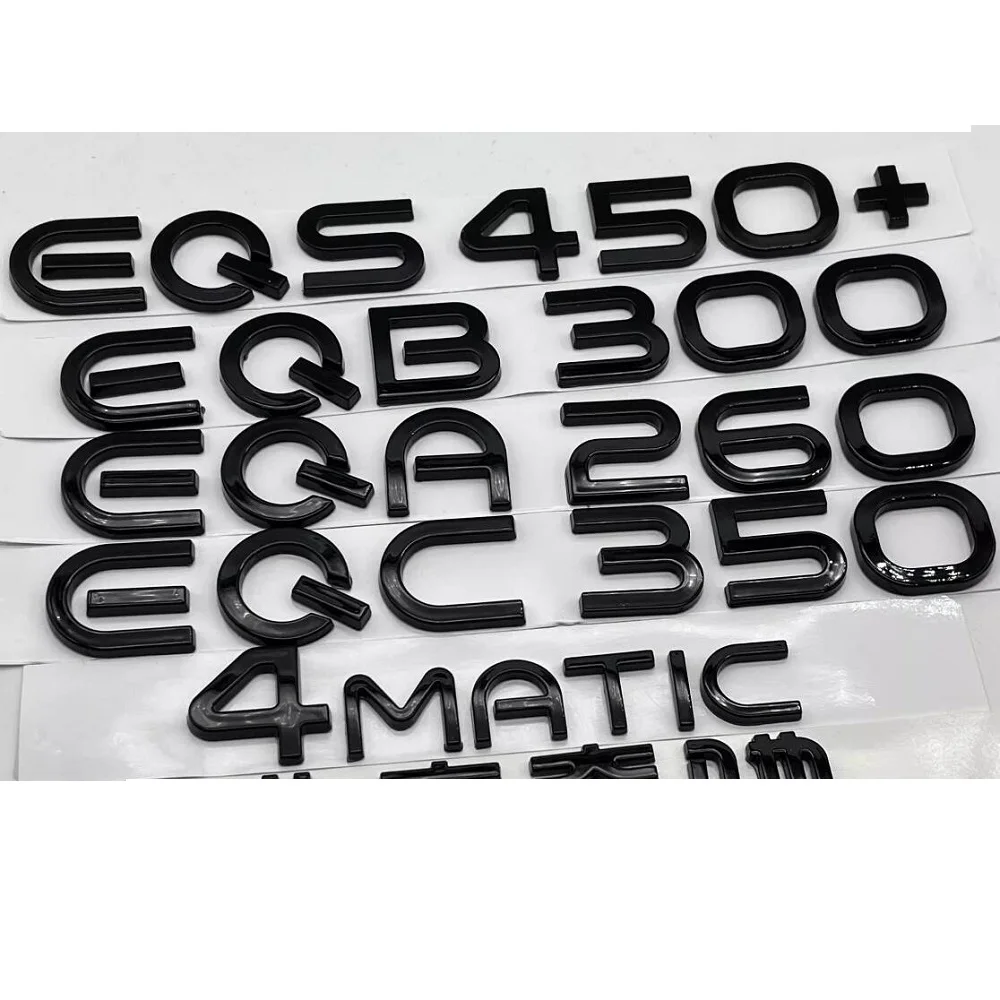 메르세데스 벤츠 신에너지 EQA H243 전기 모터 EQA250 EQA260 EQA300 EQA350 EQA250+ 심볼 엠블럼용 글로스 블랙 레터링