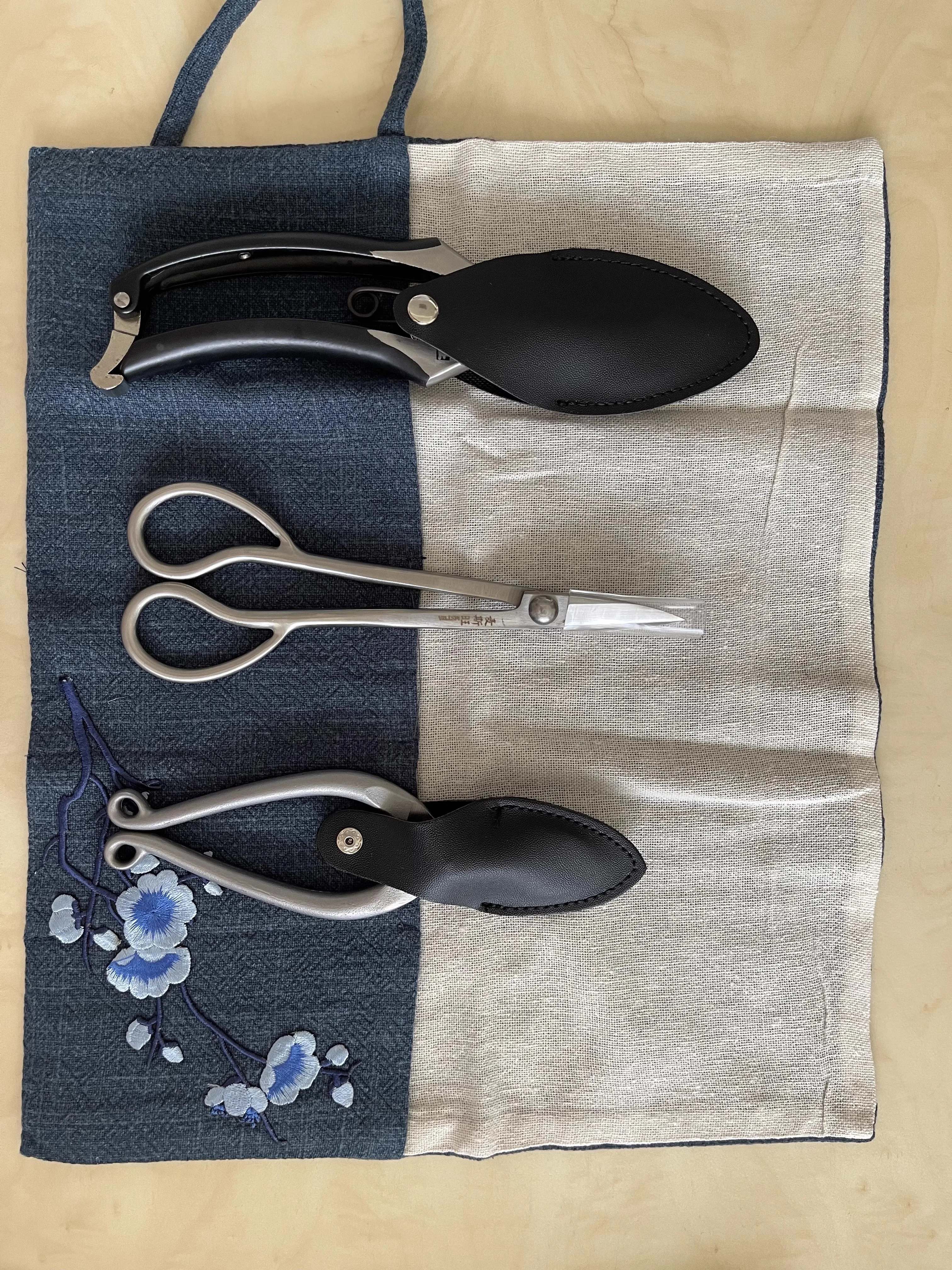 Japanese Style Florist Arrangement Tool Kit Set, Oharary Flower Art Scissors, Zen Bag