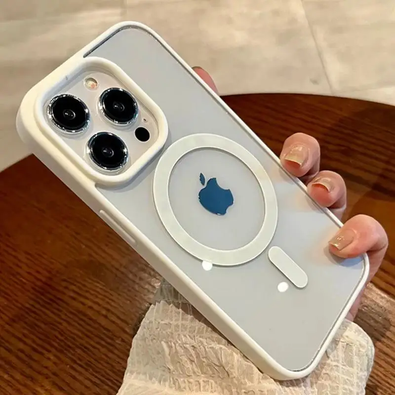 Luxury Magnetic Wireless Charge For Magsafe Case for iPhone 16 15 14 Plus 13 12 11 Pro Max Shockproof Soft Clear Bumper Cover