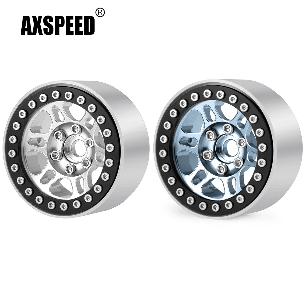 

AXSPEED 4Pcs Aluminum Alloy 1.9inch Beadlock Wheels Rims Hubs for Axial SCX10 TRX-4 D90 1/10 RC Crawler Car Truck Model Parts