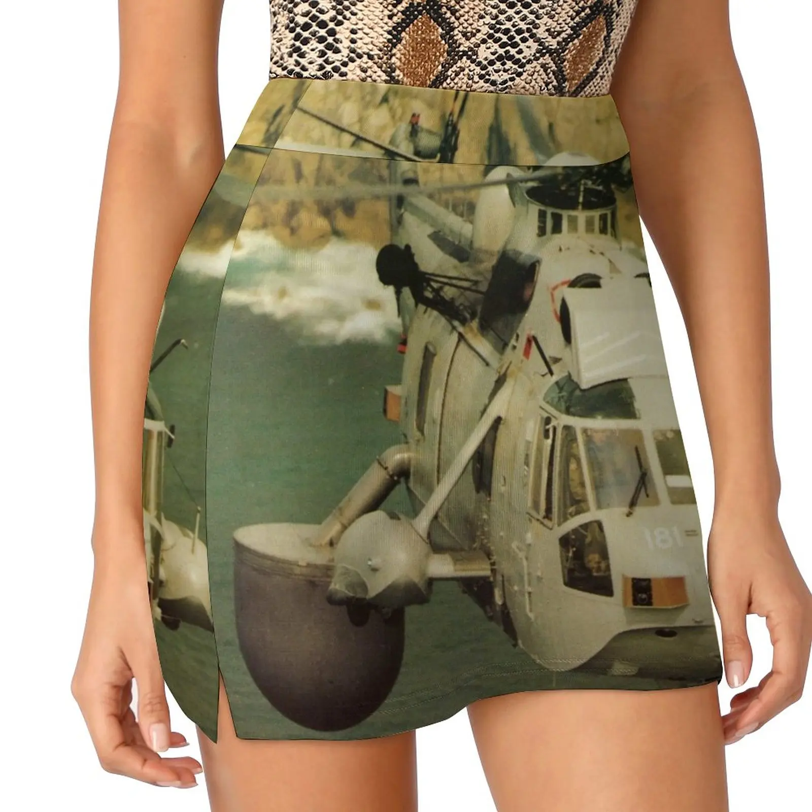 

A Sea King Helicopter belonging to 849 sqn Light proof trouser skirt Skirt pants clothing women summer 2024 Miniskirt woman