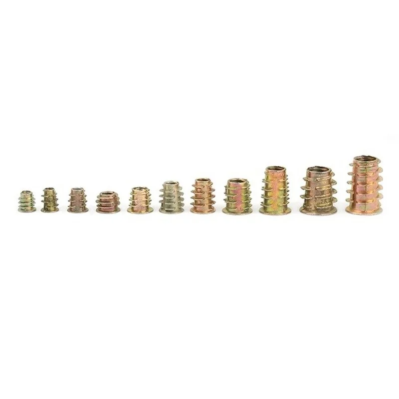 230PCS Assorted Nut Bolt Flanged Hex Drive Head Furniture Nuts M4 M6 M8 M10 Zinc Alloyl Thread for Wood Zinc Alloy Insert Sets