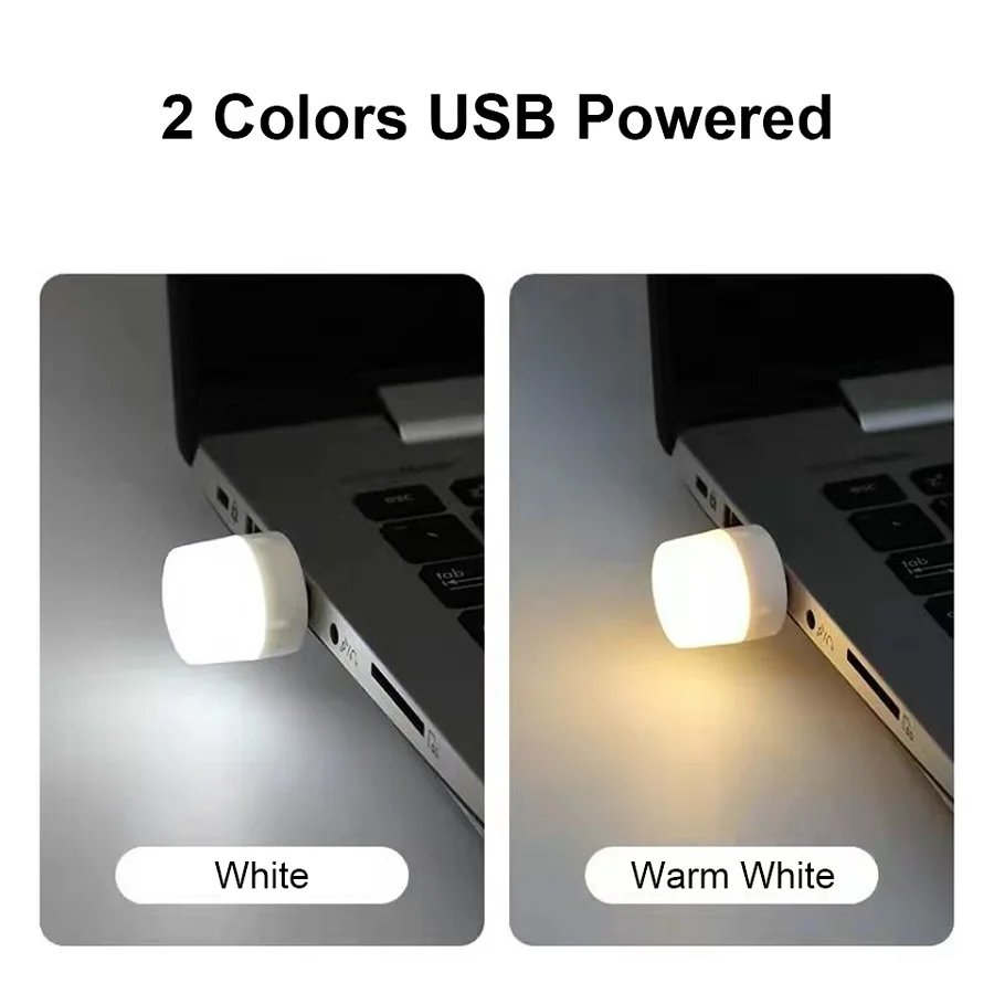 LED Light Book Light Mini LED Light 1/10Pcs Mini USB Book Light Warm White Eye Protection Book Reading USB Plug Power Bank Mobile Power Charging LED Night Lamp