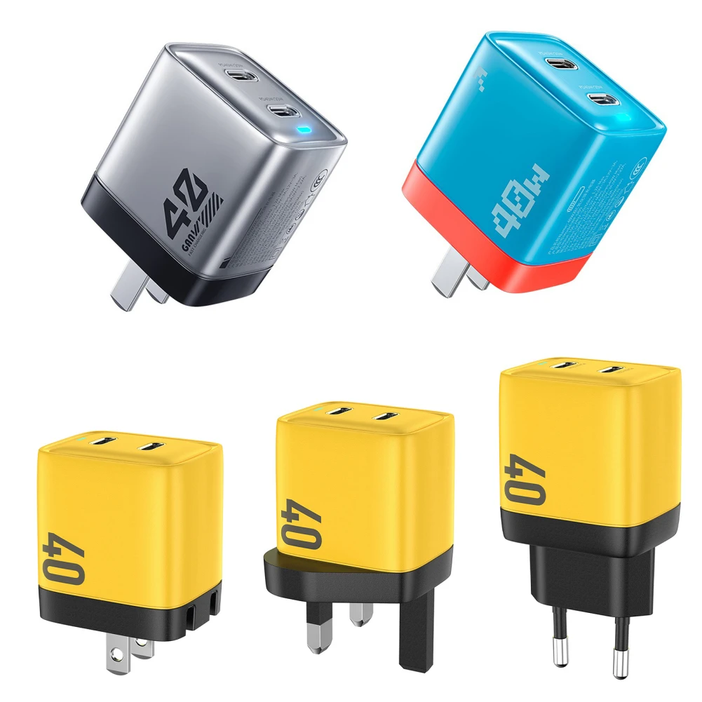 

U128 USB C Wall Block 40W PD Power Fast Type C Charging Block Plug Double Ports Adapter For Laptop Smart Phone Tablet PC