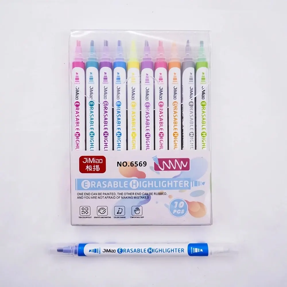 Erasable Double Headed10 Colors Highlighter Marking Pen Set for Students to Use Colored Handheld Pen to Roughly Mark Key Points highlighter marker highlighter pen marker pen