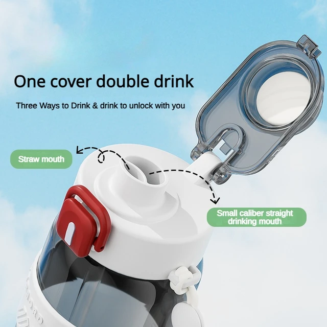 850ml Liter Large Capacity Sports Water Bottle Leak Proof Scald Proof Plastic Cup Drinking Outdoor Travel Portable Fitness Jugs 5